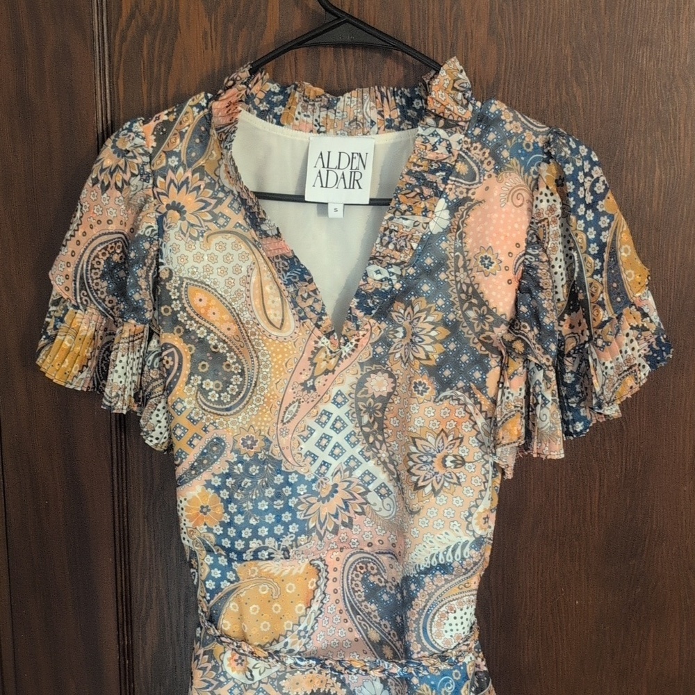 Alden Adair Courtney Paisley Dress Sz S - Picture 6 of 12